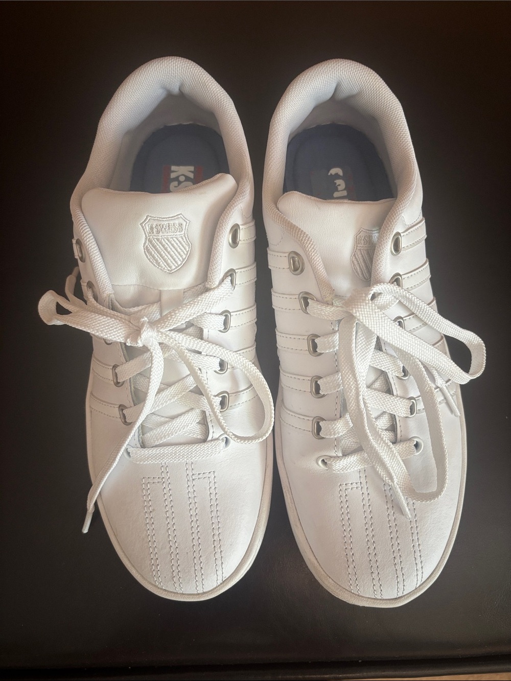 K-Swiss White Leather Low-Top Sneakers for Women
